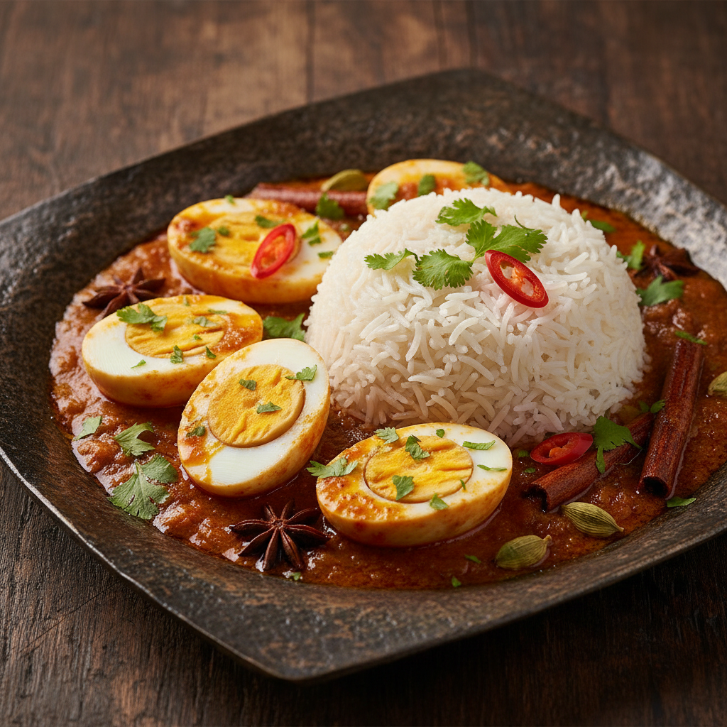 Egg Curry with Rice