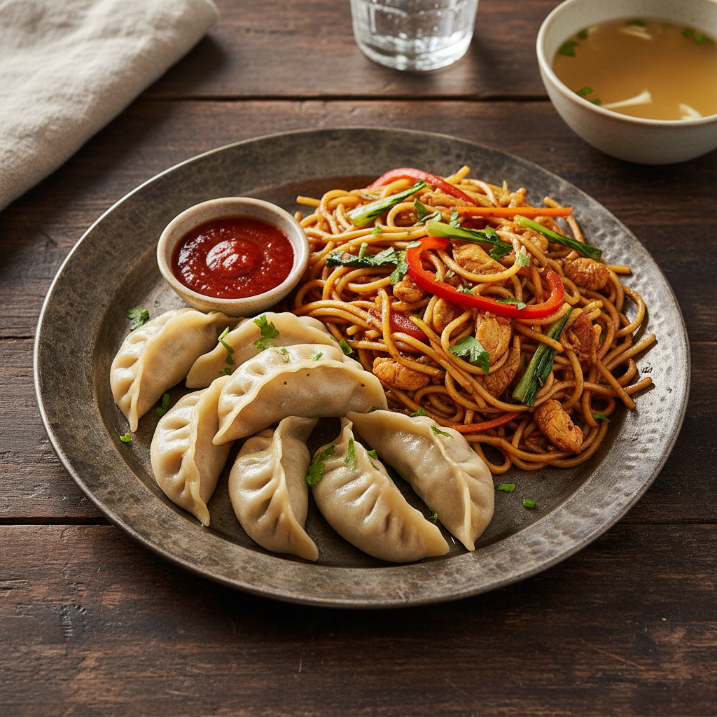 Momo with Chow Mein